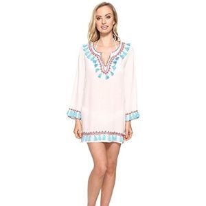 Bindya Swim - Bindya boho tassels long sleeve tunic coverup Bindya Swim - Bindya boho tassels long sleeve tunic coverup